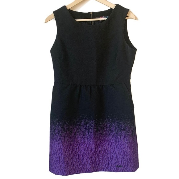 DESIGUAL RAINBOW Black and Quilted Purple Ombre Sleeveless Dress Size Medium - Picture 2 of 9